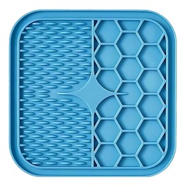 EZONEDEAL Cat Dog Lick Mat,Lick Pad,Dog Slow Treat Dispensing Mat Suction Anti-Slip Slow Feeder Peanut Butter Calming Mat for Anxiety Relief,Bathing,Grooming (Blue)