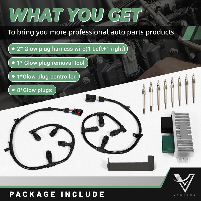 VORGENS Powerstroke Glow Plugs Harnesses Controller, GPCM Kit Compatible with