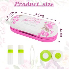 2 in 1 Contact Lens and Glasses Case, Double Sided Portable Eyeglass Case for Travel, Durable Eye Glass Cases Box Holder, Eye Contacts Kit with Built-in Mirror, Tweezer, Contact Lens Solution Bottle