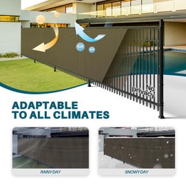 COARBOR 5' x 4' Fence Privacy Screen Heavy Duty Windscreen Fencing Mesh Shade Net Cover for Outdoor Wall Backyard Patio Deck and Porch, Brown