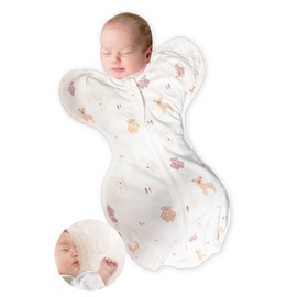 Swaddle Swaddle Prevents Morrow Reflection, 8 Designs to Choose from, Miraculous Swaddle, 100% Natural Cotton, Prevents Night Crying Mughart (S Size, Forest Animals)