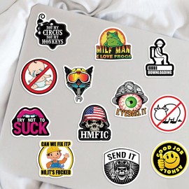 Pack of 100 Hard Hat Stickers Pack Hard Hat Sticker Set Waterproof Vinyl Stickers for Laptop Children Cars Motorcycle Bicycle Skateboard Luggage Suitcase Computer Sticker Graffiti Decal