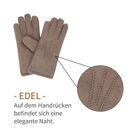 NF NITZSCHE fashion - Lambskin gloves for women - 100% lambskin - warm winter gloves - colours: black and brown - various sizes - elegant women's gloves, Frappe, 7,5