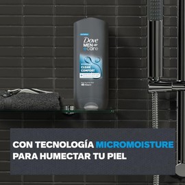 Dove MenCare Jabn Lquido Corporal Clean Comfort para hombre, deja la piel limpia y suave, apto para todo tipo de piel 400 ml                          