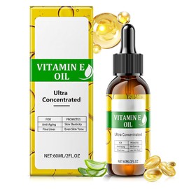 Vitamin E öl,60ml Vitamin E Öl Bio Tropfen,Reines für Haut,Straffung Prallen Haut, Reduzierung Feinen Linien und Narben, Hautelastizität wiederherstellen