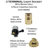 3-Terminal E26 Medium Base Socket Interior with Turn Knob