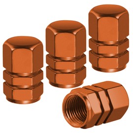 Flaconi 4PCS Car tire valve caps,Tire CapsTire Valve Stem Caps,Tire Stem Caps,Valve CapsValve Stem Cap,Stem Valve Caps,Tire Stem Valve Cap,Suitable for Cars, Motorcycles,Trucks (Orange)