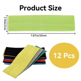 12 Pcs Soft Stretchy Workout Headbands for Girls Non Slip Washing Face Hair Warps Boho Fashion Wide Fabric Athletic Headbands Absorb Sweat for Women Daily Life Gym Yoga Running Sports