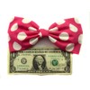 EmilyRose Couture Large Pink Polka Dot Hair Bow (Headband)