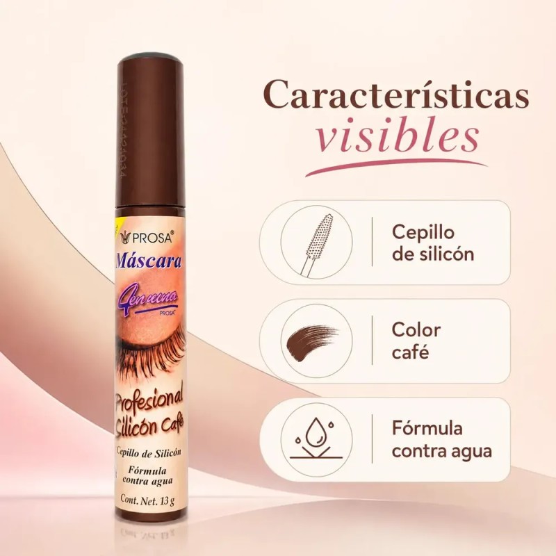 Rímel Máscara De Pestañas Profesional Café 4 En 1 Prosa