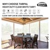 TARPAL 20'x20' Clear White Tarp Heavy Duty Waterproof 12mil with