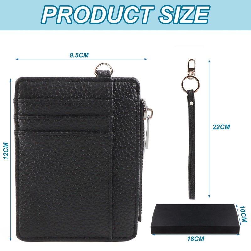 DXLing Leather Mini Wallet Credit Card Holder for Men, Card