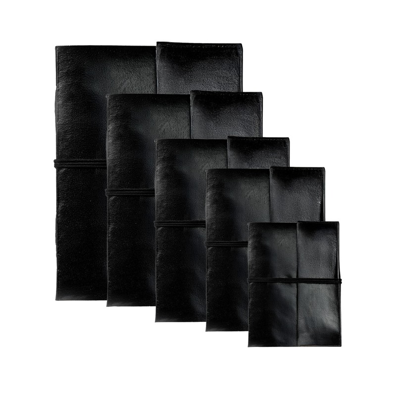 Handmade Black Leather Journal Notebook with Unlined Paper, Vintage Leather