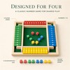 OANM studio Shut The Box Game, 4 Player Wooden Square
