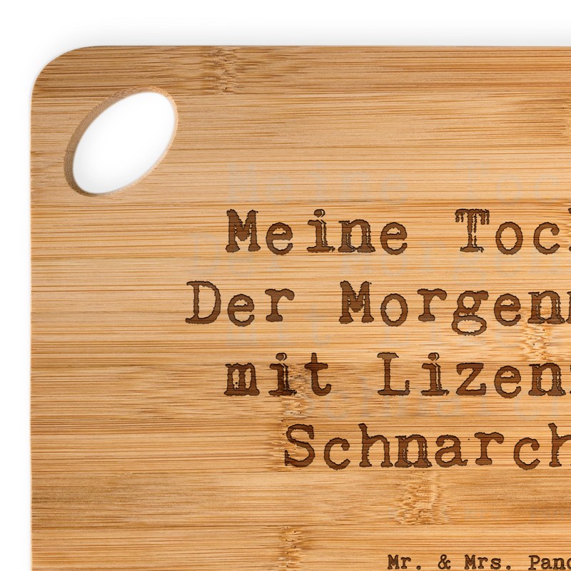Mr. & Mrs. Panda Bamboo Chopping Board with German Text