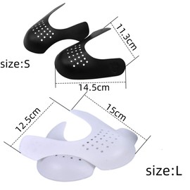 Changyeah 4 Pairs Shoe Crease Protector, Anti-Wrinkle Guards for Men and Women (S/L, Black, White)