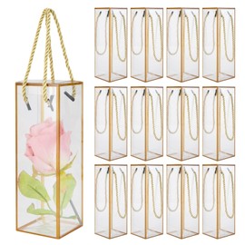 TSAZZZ 2.7×2.7×8.2Inch 24pcs Clear Gift Boxes Cupcake Boxes Small Wedding Favors Cookie Boxes Gift Bags For Party Golden