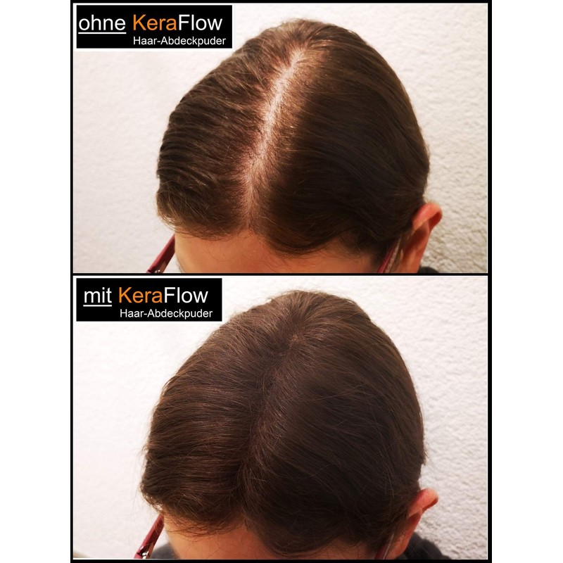 KeraFlow Ansatzpuder, Haar MakeâUp zur Haarverdichter, Haarpulver zum Kaschieren von
