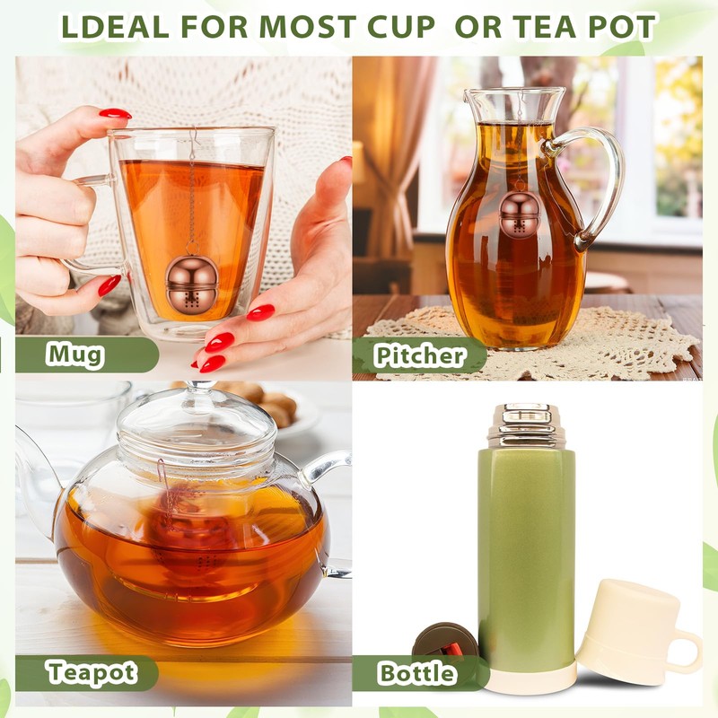 Sumind 25 Pcs Oval Tea Strainer Stainless Steel Ball Infuser