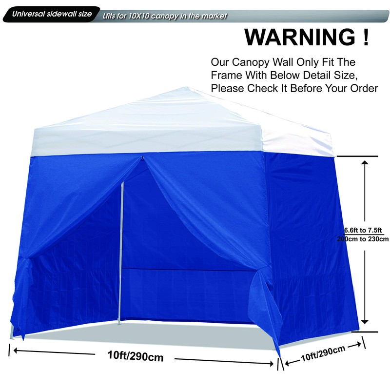 ABCCANOPY Slant Leg Side Wall 10x10ft base/8x8ft top, Blue (4