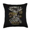 Zephyrhills FL USA Distressed Style Motorcycle Design Throw Pillow