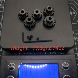 ADORLY Metal Steel M1 Pinion Gear Sets 16T 17T 18T 19T 20T 5mm Shaft Motor Gears with Hex Key for 1/10 Traxxas Slash 2WD 4×4 4wd,Arrma Senton Axia1 Redcat Rc4wd