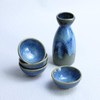 Sizikato 5-Piece Kiln-Change Ceramics Sake Set Include 1PCS Sake Bottle