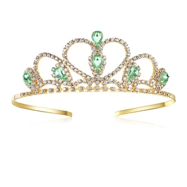 Lovelyshop - Tiara dorada con diamantes de imitación para niños pequeños, graduación o cumpleaños