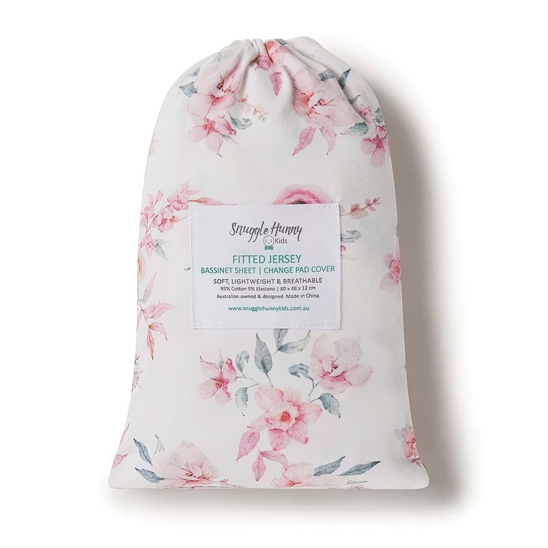 Snuggle Hunny Bassinet Sheet, Jersey Cotton Soft Stretch Fitted Baby