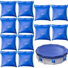 EastVita 12pcs Swimming Pool Cover Hanging Bag, Winter Water Tube Wall Bags for Above Ground Winter Pool Cover Weights Thickness 0.4mm 12×12in