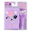 Kitten Plush Notebook/Diary with Padlock+Logo Pen, Lined A6