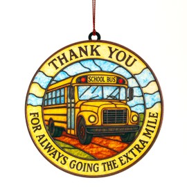 Bus Driver Appreciation Gifts, Bus Driver Gifts, School Drivers Appreciation Gift for Men, Women, Thank You Gift for School Bus Driver Monitor, Acrylic Suncatcher Effect Hanging Ornament