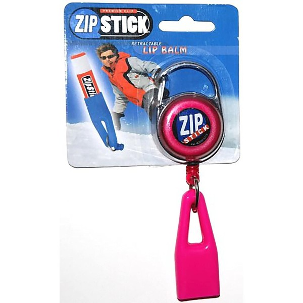 Zip Stick Retractable Lip Balm Holder Pink