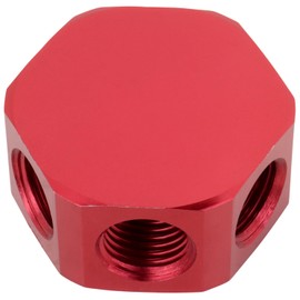 3-Way Air Manifold, 1/4" FNPT inlet/outlet Aluminum Industrial Flat Hex Air Line Splitter, Quick Connect Air Hose Manifold, 300 PSI for General Air Tools & Industrial Use