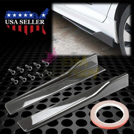 JDMBESTBOY Carbon Fiber Black Universal Car Side Skirt Extension Splitters Winglet Wing Canard