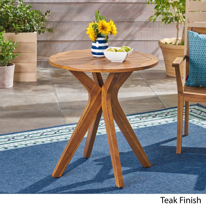Christopher Knight Home Brigitte Outdoor Round Acacia Wood Bistro Table