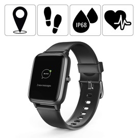 Hama Fit Watch 5910 | Full Touch Screen | GPS | Waterproof | Heart Rate Tracker | Calorie Tracker | Black