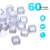60 Pcs Reuable Ice Cubes White Clear Plastic Ice Cube