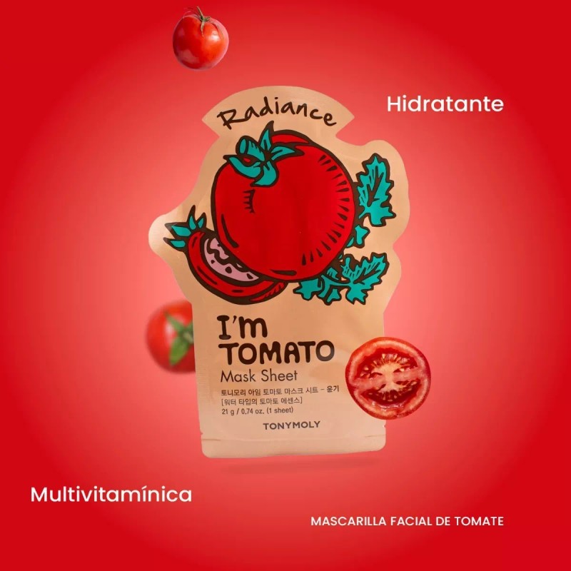 Tonymoly Mascarilla Facial Tomate Hidratación Piel Ratiante Tonymoly