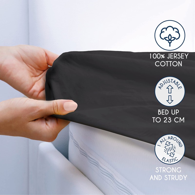 Dreamzie - Fitted Sheet 70x190/200-100% Jersey Cotton Oeko Tex Certified