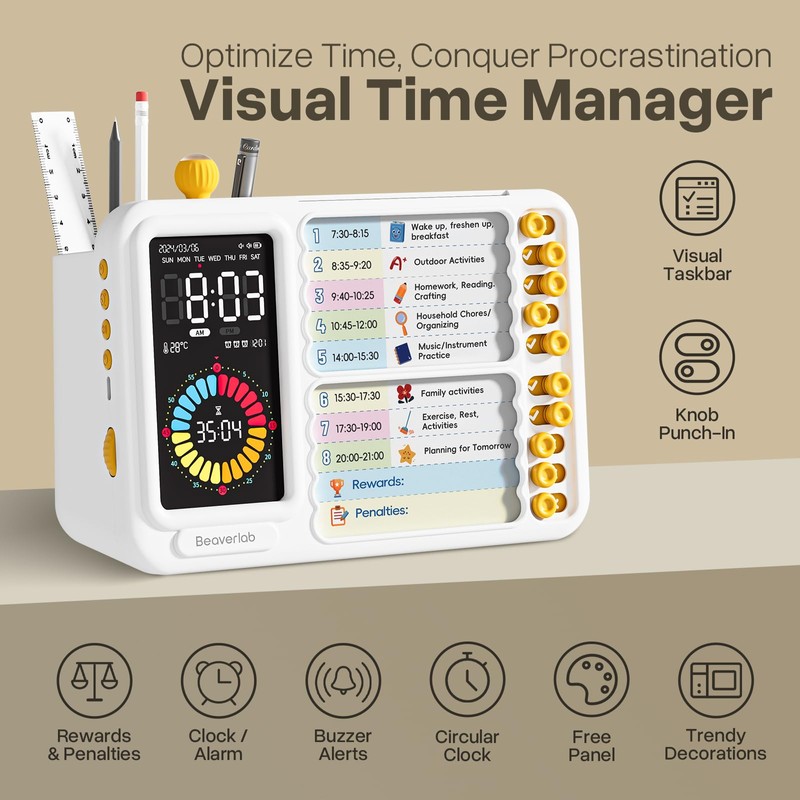 Visual Timer for Kids with 99 Minute Countdown, ADHD Timer