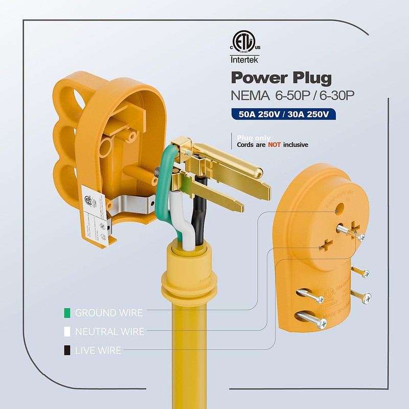 Nema 6-30P Male Plug + 6-30R Female Socket (2 in