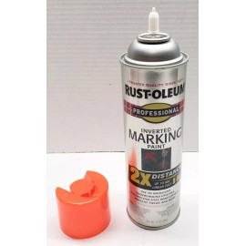 Rust-Oleum 6 PK Rust-Oleum 266590 Pro 2x Inverted Marking Paint Fluorescent Red-Orange 15oz