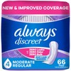 Always Discreet Almohadillas de incontinencia moderadas, hasta 100% protección sin