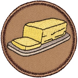 Butter Patrol Patch - 2" Diameter Round Embroidered Patch (Peel & Stick Adhesive)