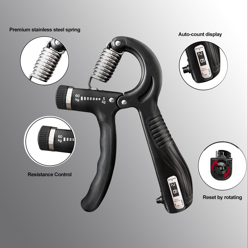 Grip Strength Tester Set – 8PCS Hand Dynamometer (400 lbs/180