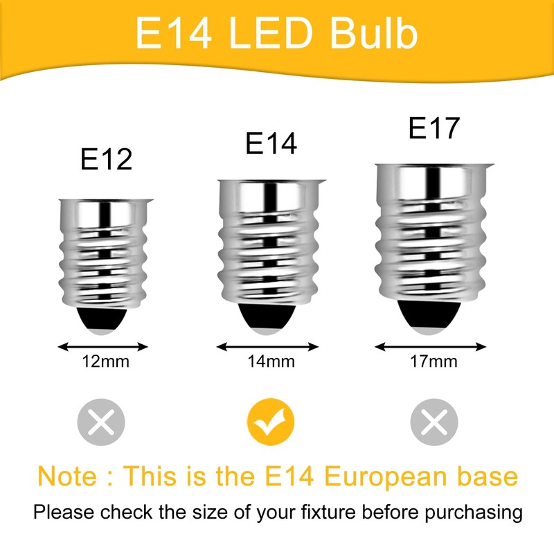LFLAMPON E14 European Base LED Bulbs,E14 Light Bulb Warm White