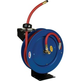 Performance Tool Air Hose Reel Retractable Black 25' Hose L 3/8"Hose i.d 300 psi Max Pressure