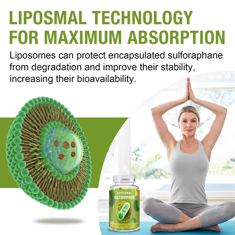 800 MG Liposomal Sulforaphane, Powerful Dual-Delivery for Maximum Absorption &