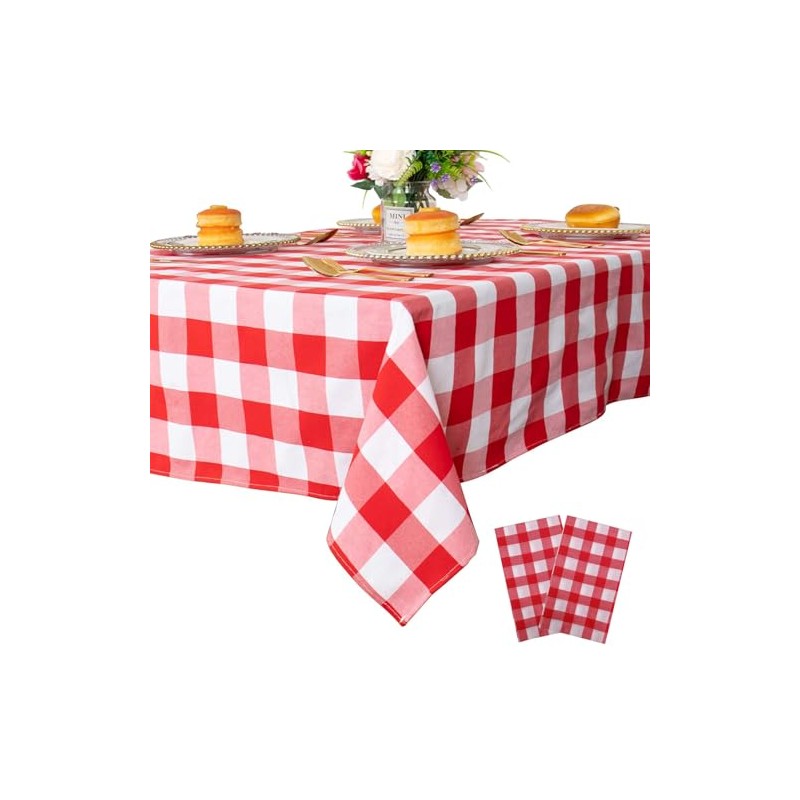 Luoqun88 2 Pack Plastic Tablecloths 137x274cm, Disposable ectangle Tablecloth, Waterproof